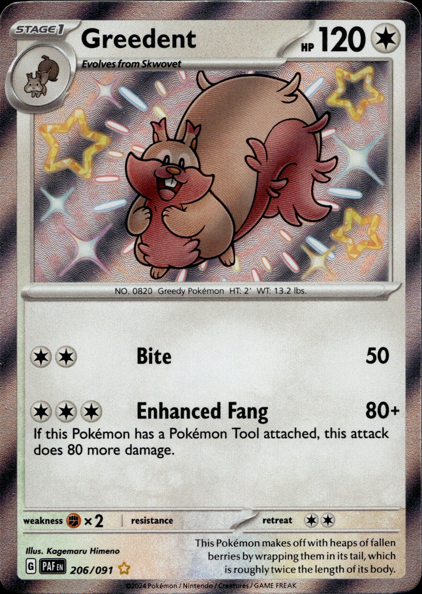 Greedent 206/091 - Paldean Fates