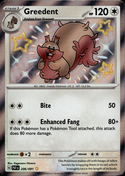 Greedent 206/091 - Paldean Fates