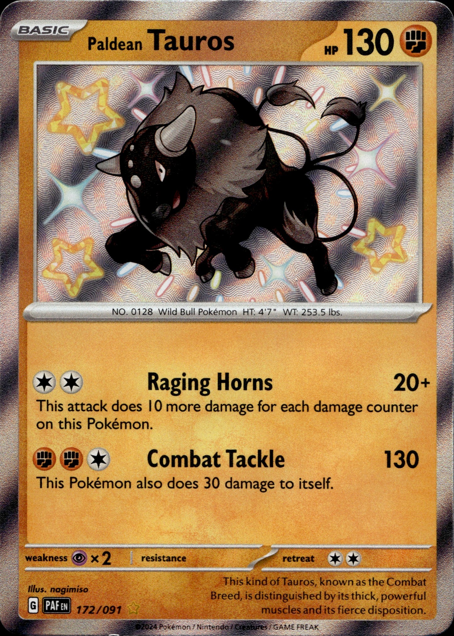 Paldean Tauros 172/091 - Paldean Fates